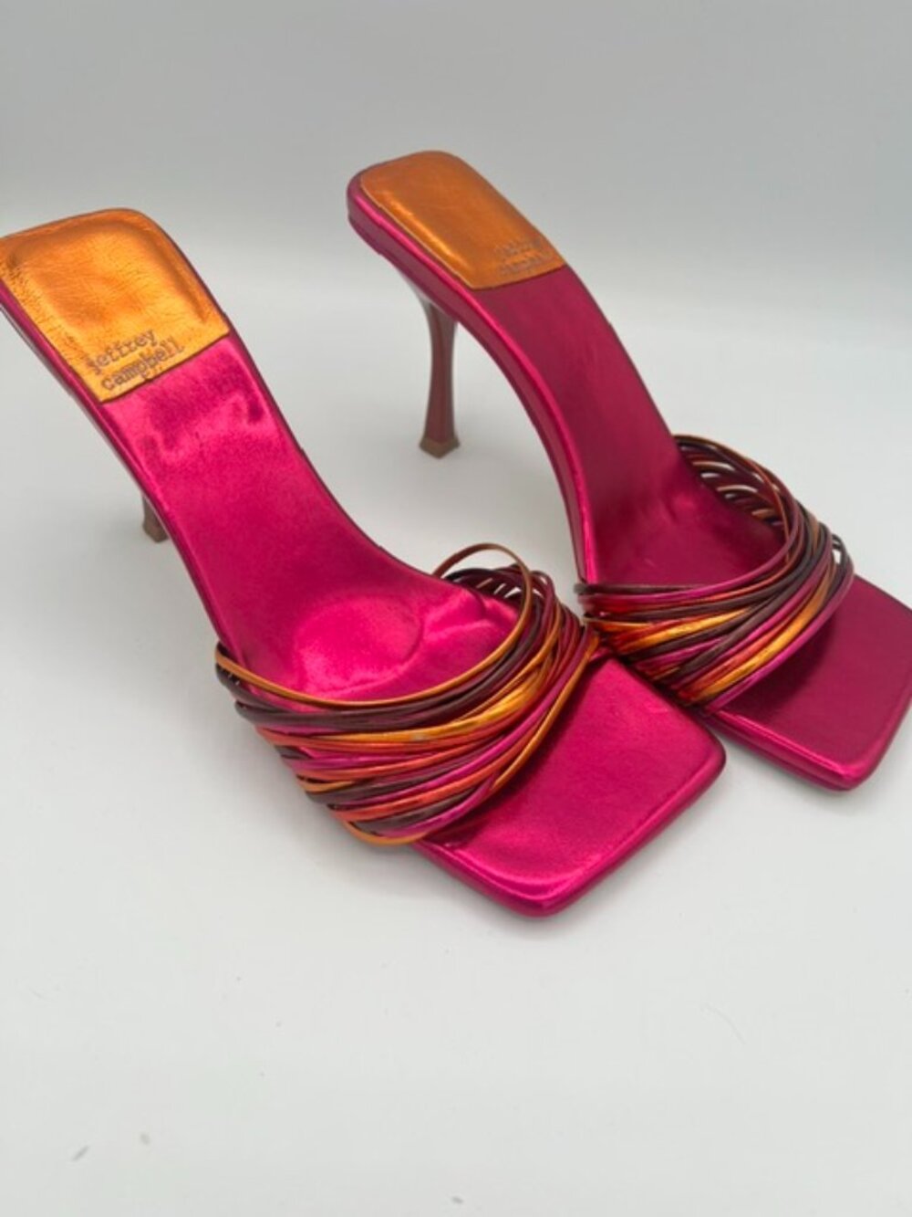 Jeffrey Campbell Metallic Pink Strappy Heels Sandals Women’s 8.5